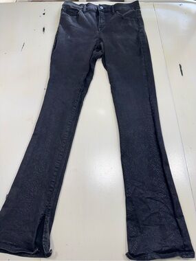 Express Black Flare Jeans with Subtle Texture